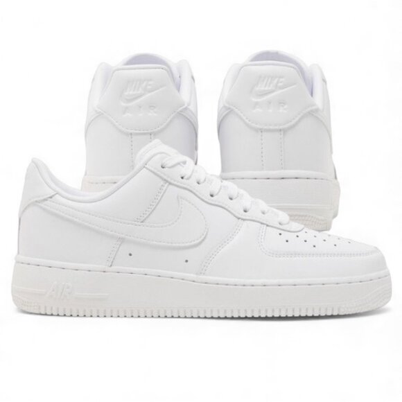 Nike Air Force 1 07' Fresh Triple White Leather Mens Basketball Shoes DM0211 100 - Picture 1 of 9